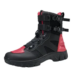 Botas de moto profesionales QK1128 con hebilla giratoria y almohadilla de marchas