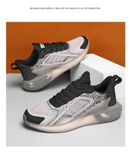 Detailed view of men's breathable mesh running shoes with cushioning popcorn soles