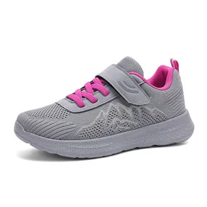 Scarpe da camminata leggere e traspiranti in mesh grigio e rosa per adulti