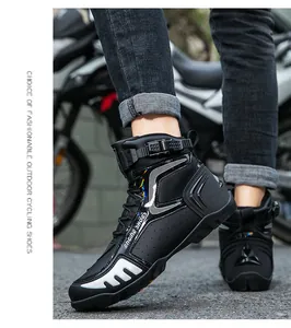 Professionelle hohe Motorradstiefel mit Schaltschutz und verstellbarer Schnalle