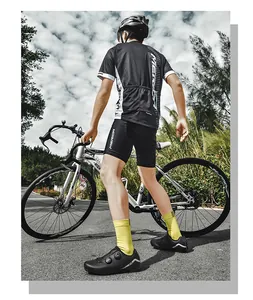 Professional cycling shoes with rotating buckles shown in outdoor riding scene