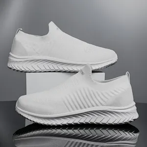 Unisex Breathable Flyknit Running Shoes Lightweight Slip-On Sneakers Casual Sport Shoes For Men Women Spring Summer Walking Gym