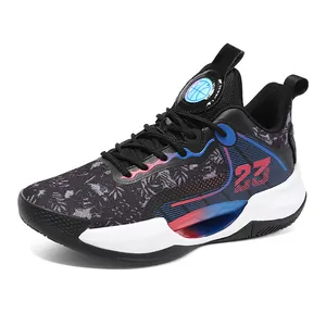 Breathable low-top basketball shoes for men and women with stylish 23 pattern