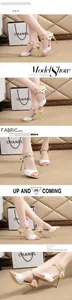 White and gold peep-toe high-heel sandals shown in multiple angles on model