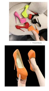 Sexy 16cm Plateau High Heel Stilettos aus glänzendem Lackleder in diversen bunten Farben