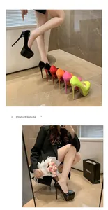 Detaillierte Ansicht bunter 16-cm-Plateau-Pumps aus Lackleder für Damen in Luxus
