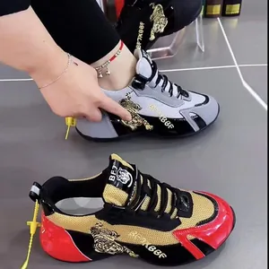 Atmungsaktive Chunky-Sneaker mit Tiger-Stickerei für Damen und Herren im Retro-Stil