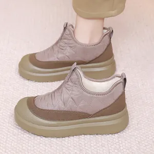 Botas de invierno acolchadas para mujer con forro polar y suela gruesa antideslizante