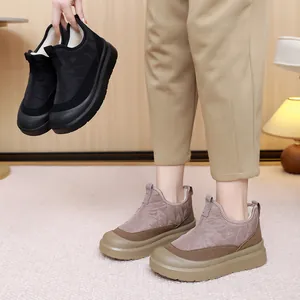 Botas de nieve cálidas con forro polar para mujer y suelas antideslizantes