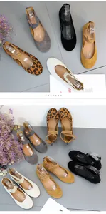 Detailed view of women's flat ballet shoes with elastic cross straps in various colors