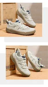 Detail view of retro men's GAT sneakers with breathable mesh and suede panels
