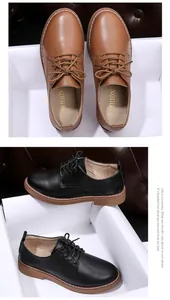 Classic women's lace-up leather loafers shown in brown and black color variants
