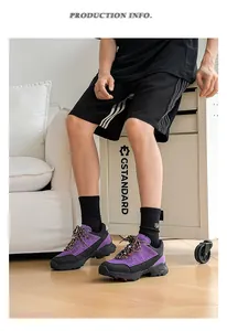 Men's purple and black hiking shoes for outdoor trekking and sports