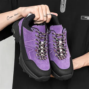 Men Women Hiking Shoes Suede Rubber Sole Outdoor Trekking Sneakers Non-Slip Breathable Height Increasing Casual Walking Shoes