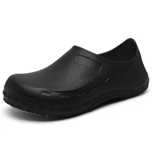 Leichte schwarze wasserdichte EVA-Arbeitsschuhe für Köche, Herren Slipper-Clogs-Design