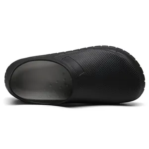 Leichte schwarze wasserdichte EVA-Clogs für Küche, Krankenhausarbeit und Strand.
