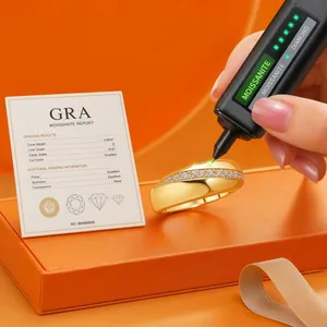 Gold plated S925 silver ring with 7 D-color Moissanite stones and GRA certificate