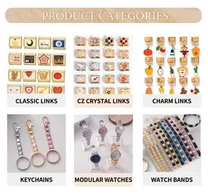 Συλλογή από ιταλικά DIY charms από ανοξείδωτο ατσάλι με σμάλτο και συνδέσμους ρολογιού