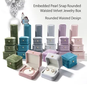 Premium velvet jewelry boxes collection featuring pearl studs and elegant tapered designs