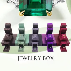 Elegant premium velvet jewelry gift boxes for rings and necklaces in various vibrant colors