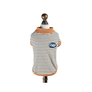 Vintage striped pet vest for small dogs and cats, perfect for spring and summer