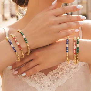 Boheems Handgemaakt Kralen Armband Voor Vrouwen Verguld Koper Halfedelsteen Etnisch Vintage Geometrische Sieraden Cadeau