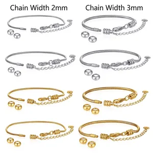 Bracciale a Catena a Serpente in Acciaio Inossidabile Catena Base DIY Con Ciondolo a Cuore Bracciale Regolabile per Creazione Gioielli Accessorio Minimalista Unisex