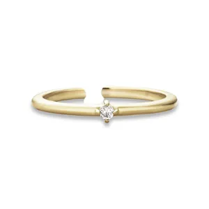 925 Sterling Silver Ring Minimalist Micro Pave Zircon Open Adjustable Finger Ring For Women Elegant Jewelry Gift