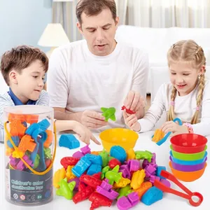 Detail of children's transportation themed counting and sorting toy set with bowls
