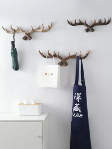 Vintage American antler wall hooks for entryways, keys and clothing display decoration