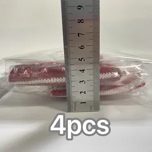 Detail view of 4pcs Christmas knitted wine bottle covers shown with ruler measurement