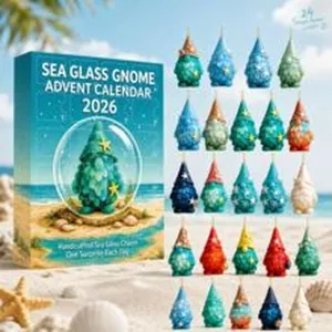 Χριστουγεννιάτικο ημερολόγιο 2026 με 24 ξωτικά από γυαλί θαλάσσης για παιδιά