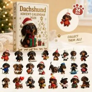 Λεπτομερής προβολή 24 φιγούρων dachshund από ένα χριστουγεννιάτικο ημερολόγιο.