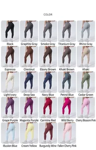 Leggings yoga a vita alta disponibili in 24 colori a tinta unita per il fitness