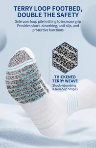 Vue détaillée d'une chaussette de basket avec tissage bouclé épais pour amorti
