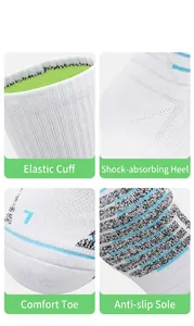 Détails des chaussettes de basket avec talon rembourré et semelle antidérapante