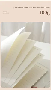 Primo piano di carta a righe ispessita da 100g per taccuino a fogli mobili A5/B5