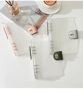 Copertine per taccuino a fogli mobili a 6 fori in PVC trasparente con anelli.