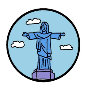 Blue cartoon Christ the Redeemer stainless steel modular jewelry charm for DIY bracelets