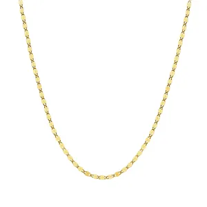 Élégant collier en argent sterling s925 plaqué or avec chaîne à maillons plaquettes