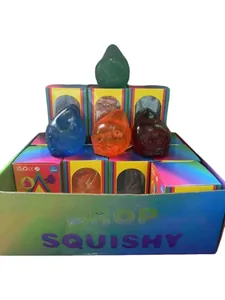 Jouets anti-stress squishy en forme de goutte d'eau colorée avec emballage.