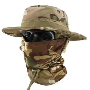 Tactische camouflage boonie hoed set met bijpassend gezichtsmasker voor zonbescherming