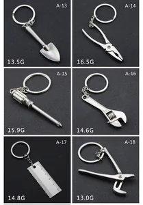 Set de mini llaveros de herramientas con modelos de llave inglesa y alicate. (80 chars)