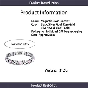 Magnetische energie armband met roze strass steentjes en alle productinformatie