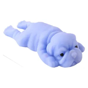 Jouet squishy chien Shar Pei bleu en TPR pour le soulagement du stress et jeu