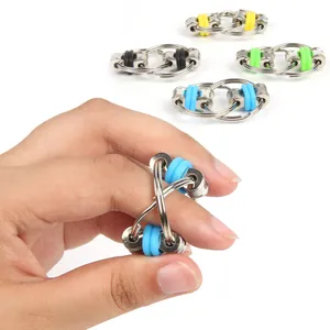 Premium metal bike chain fidget toy for stress relief and anxiety in multiple colors