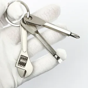 Mini Werkzeug Schlüsselanhänger Set Mit Schraubendreher Schlüssel Messschieber Kreative Metall Werkzeugkiste Geschenk Schlüsselanhänger Tragbare Hardware Gadget Schlüsselring
