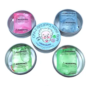Set di 4 scatole di slime in vetro liquido trasparente colorato per alleviare lo stress
