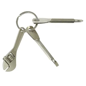 Multifunktionaler Metall Mini-Werkzeug Schlüsselanhänger mit Schlüssel und Schraubendreher