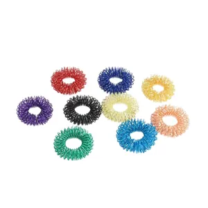 Colorful sensory finger massage rings for acupressure and stress relief